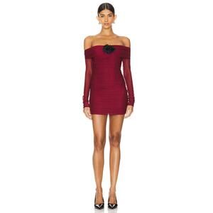 Amanda Uprichard Nellia Rose Burgundy Strapless Mini Dress Small Party Sexy